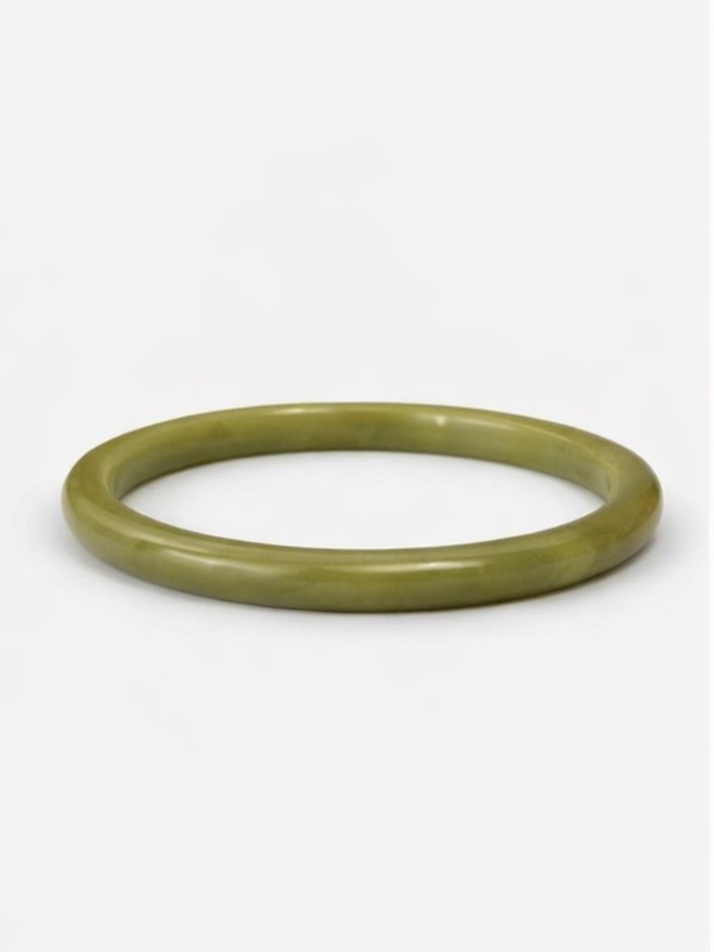 Vintage Jade Green Bangle Bracelet Polished Minimal Chic